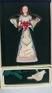83012 ELEMENTS 4.5" Someone Special ANGEL FIGURINE Ornament W/Noel Dove NEW - Picture 1 of 7