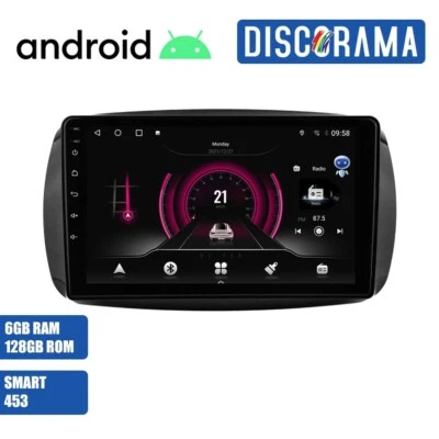 AUTORADIO ANDROID 6/128GB SMART 453 2016+ STEREO AUTO TOUCH WIFI NAVI DI SERIE - Immagine 1 di 4