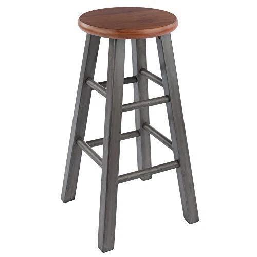 Winsome Wood Ivy Counter Stool Rustic Gray and Teak 24IN - Image 1 of 3
