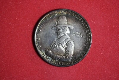 1920 Commemorative Pilgrim Silver Half Dollar #K53027 - Image 1 of 2