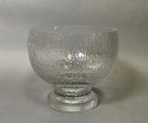 Timo Sarpaneva Textura Cristal Cuenco Iittala Kekkerit Brutalist MCM 8x7,5 Finlandia - Imagen 1 de 9