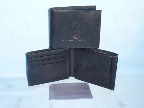 LOS ANGELES ANGELS of ANAHEIM    Leather BiFold Wallet   NEW   black   cb Cover