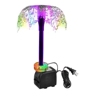 Submersible Fountain Pump with LED Light for Hydroponics Garden Pond Fish Tanks - Picture 1 of 8