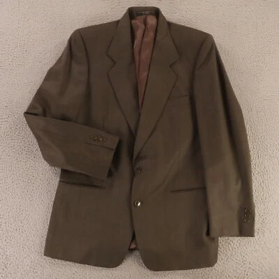 Chaqueta a Cuadros Príncipe de Gales de Colección M Marrón Glen Blazer 100% Lana EE. UU. 40R Foto 1 de 4