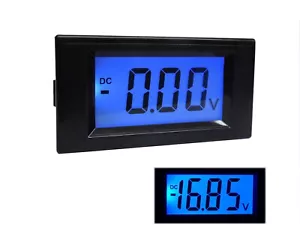 3 x 4-30V 2 Line Digital Voltage Meter Voltmeter Blue LCD Backlit Panel Monitor - Picture 1 of 5