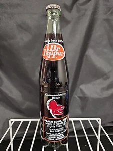 Va Tech 1981 Commemorative Peach Bowl Dr. Pepper Bottle - Picture 1 of 4