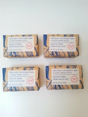 4 Pack Trader Joes French Milled Oatmeal Exfoliant Almond Ginger Scent Bar Soap  - Image 1 of 4