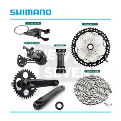 Shimano M8100 XT 12Speed 6pcs Groupset 170 175mm 32T 34T 51T Cassette-OE - Image 1 of 4