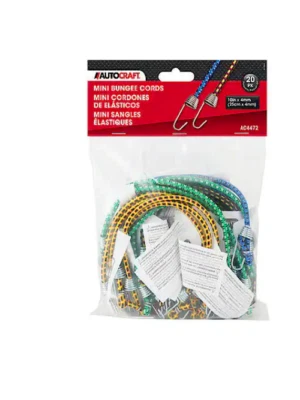 AutoCraft Mini Bungee Cords: 10in (24cm) Long x 4mm, Heavy Duty. - Image 1 of 4