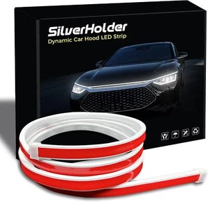 Car Hood Light Strip White 70 Inches Exterior Flexible Daytime Led - Picture 1 of 7