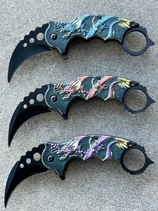 (WHOLESALE LOT x 12) ElitEdge Dragon Karambit Assisted Pocket Knife - A52 - Picture 1 of 4