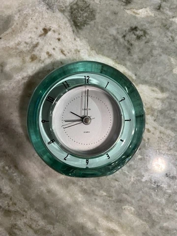 Jelli Linden Quartz Alarm Clock Round Green Translucent Cover