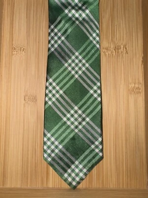 Corbata de seda a cuadros verde Stafford - 60L 3,25W Foto 1 de 2
