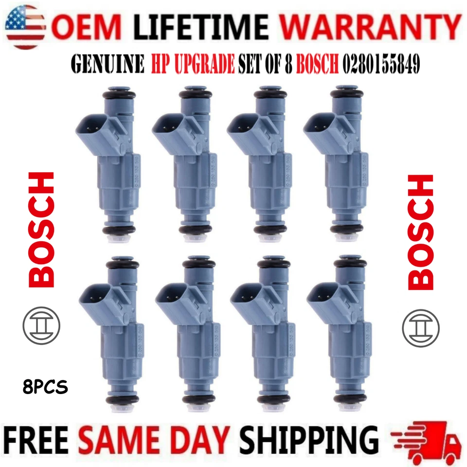 Juego de 8 inyectores de combustible OEM BOSCH HP UPGRADE para Dodge Durango 2001-2007 4,7 L V8 Foto 1 de 4