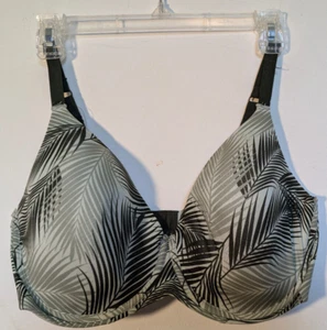 KINDLY Green Leafy Leaf Print 40DD Underwire Smooth Cup Bra - Picture 1 of 3