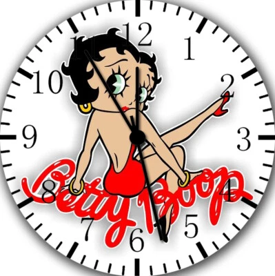 BORDERLESS Betty Boop Wall Clock Silent Non-Ticking 10" Frameless Nice Décor or Gifts G177