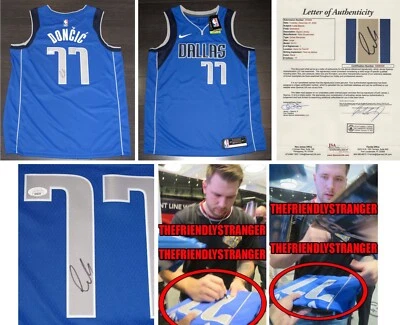 Luka Doncic signed "DALLAS MAVERICKS" Jersey EXACT PROOF Mavs Autographed  JSA - Image 1 of 4
