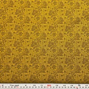Best of Morris by Barbara Brackman Moda Gold Cotton Fabric by the HALF YARD - Picture 1 of 2