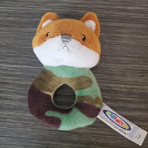 Mary Meyer Plush Fox Baby Rattle With Camo Handle Camouflage EUC 5" Grabber - Picture 1 of 5