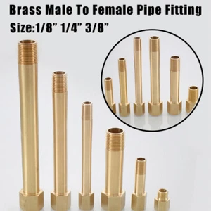 Brass Male To Female Pipe Fitting Extension Connectors Pipe Fitting 1/8"1/4"3/8" - Picture 1 of 22