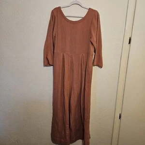 Free People Jumpsiut M Shiloh pezzo unico misto lino gamba larga schiena profonda con ritaglio - Foto 1 di 13