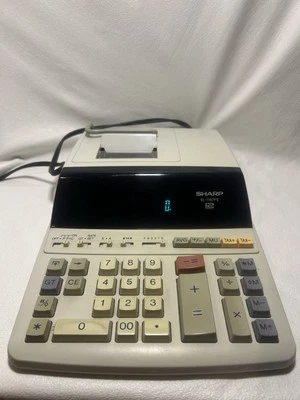 Sharp EL-1197P II 12-Digit 2-Color Electronic Printing Adding Machine Tested - Image 1 of 3