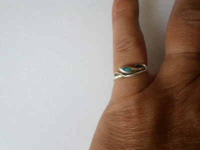 bague en argent massif, serpent entrelacé, t. 52 - Immagine 1 di 4