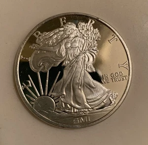 Sunshine Minting 'Walking Liberty' 1 oz .999 Fine Silver Eagle Round BU Coin - Bild 1 von 2
