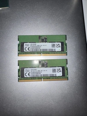 SK Hynix 8GB DDR5 SODIMM 1Rx16 PC5-5600B-SC0-1010-XT Laptop RAM Memory Set of 2 - Image 1 of 2
