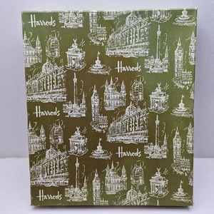 Vintage Harrods London Landmark Gift Box 1950s Green White Collectible - Picture 1 of 10