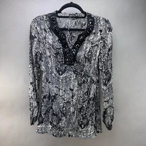 Black Saks Fifth Ave Womens Gray Long Sleeve Top Size XS - Picture 1 of 4