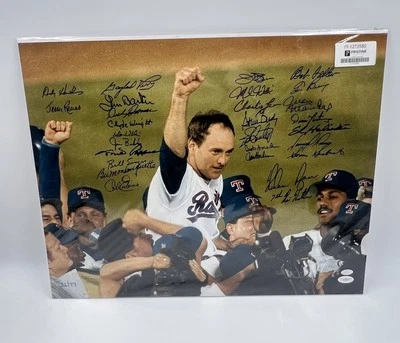 NOLAN RYAN SIGNED 7TH NO HITTER & 26 NO HIT PITCHERS 16X20 JSA COA - Image 1 of 4