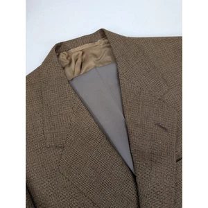 Oxford Clothes Saks Fifth Avenue Blazer 43L Brown 100% Wool Hand Made Chicago - Picture 1 of 14