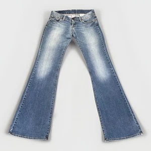 Lucky Brand Damen Jeans 4/27 Latzhose Lil Lexi Button Fly Bootcut Medium Wash - Bild 1 von 17