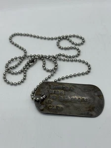 Original Military Soldier Dog Tags & Chain War - Picture 1 of 2