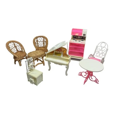 Vintage Barbie Dollhouse Furniture & Accessories Lot 8 Pc - Image 1 of 4