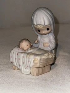 1979 Precious Moments COME LET US ADORE HIM-Mother Mary + Baby Jesus-Replacement - Picture 1 of 4