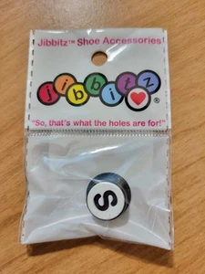 NEW NIP Authentic Crocs Jibbitz Alphabet Letter S charm Black White - Picture 1 of 1