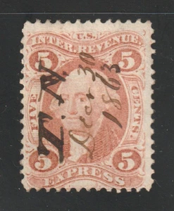 Scott # R25c, Used, F, 5¢ Express, Neat Manuscript Cancel "T. N." - Picture 1 of 3