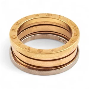 Bvlgari B.zero 1 18k Yellow Rose Gold Platinum Band Ring Size 6.5 & 54 - Picture 1 of 8