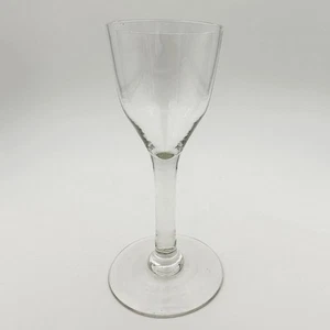 ANTIQUE GEORGIAN WINE GLASS PLAIN STEM c1750 - Picture 1 of 10