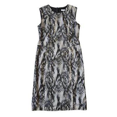 Vestido Vaina Calvin Klein Encaje Superpuesto Para Mujer 4 Negro Formal Sin Mangas Elástico Foto 1 de 4