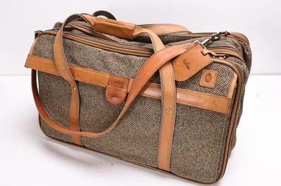 Vintage Hartmann Luggage Carry-On Bag Tweed Leather Trimmed Travel Bag - Image 1 of 4