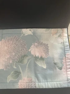 Set 3 tovagliette vintage trapuntate a mano fiori primaverili rosa/blu - Foto 1 di 11