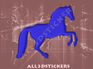 Pegatina Caballo 3D Relieve - Color Azul - Picture 1 of 1