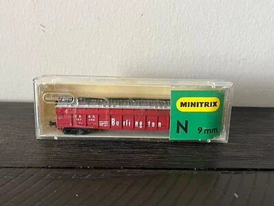 MINITRIX 3108 N SCALE BURLINGTON  70t Covered Gondola  51310800 - Image 1 of 4