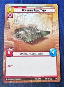 Star Wars Unlimited Spark of Rebellion Occupier Siege Tank HYPERSPACE Card - Picture 1 of 2
