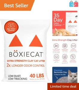 Boxie 35-Day Natural Odor Control Cat Litter | Extra Strength 40lb Clumping Clay - Picture 1 of 11