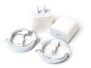 Pair of 20W USB-C to 8-pin Power Adapter Chargers for Apple iPhone iPad