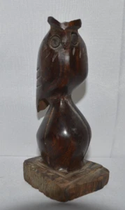 Vintage geschnitzte Holz Eule Figur - Bild 1 von 5
